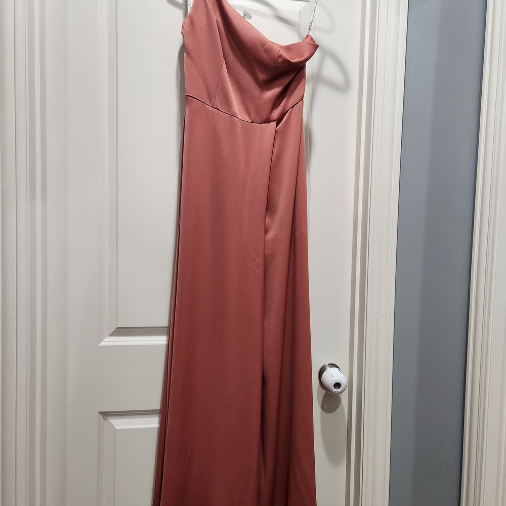 Elegant Coral One-Shoulder Dress